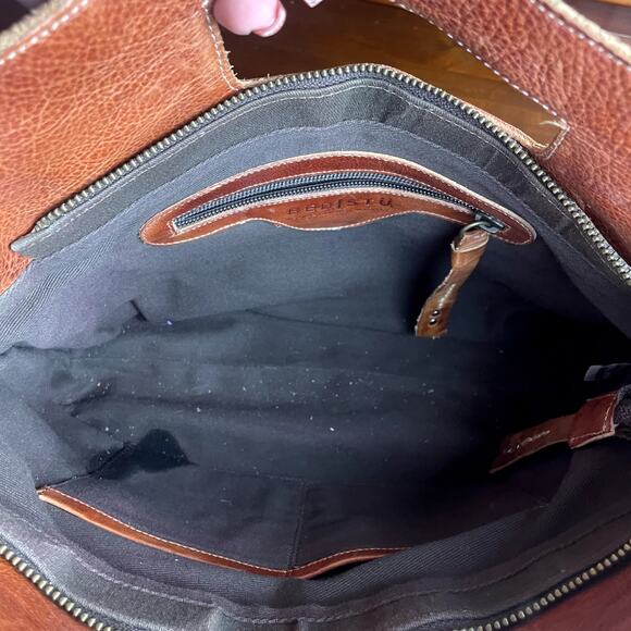 Bed Stu Orchid Dark Brown Woven Leather Crossbody Purse Handbag Shoulder Bag - Picture 9 of 10